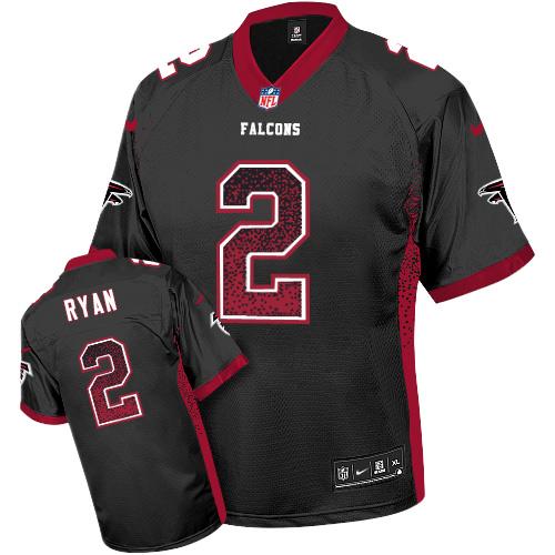 Nike Falcons #2 Matt Ryan Black Alternate Men's Stitched NFL Elite Drift Fashion Jersey - Click Image to Close
